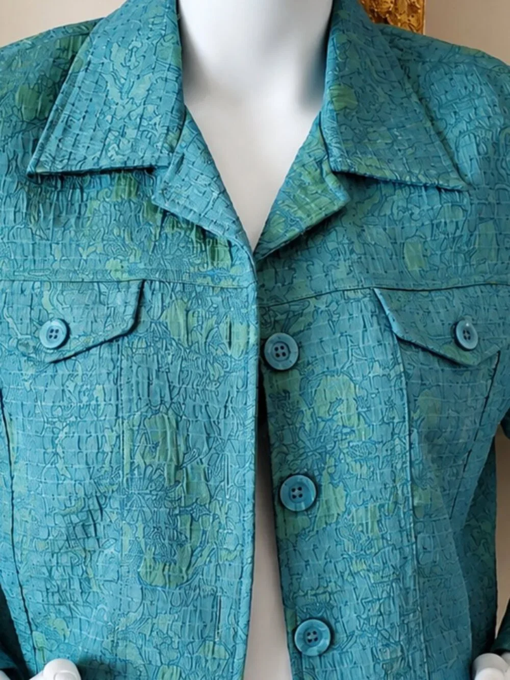 Rafael Essential Women's Green Textured Blazer/Jacket SZ 12